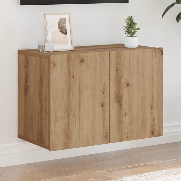Mobile TV da parete vidaXL in legno Rovere Artigianale, Marrone, L 60 cm x P 30 cm x H 41 cm