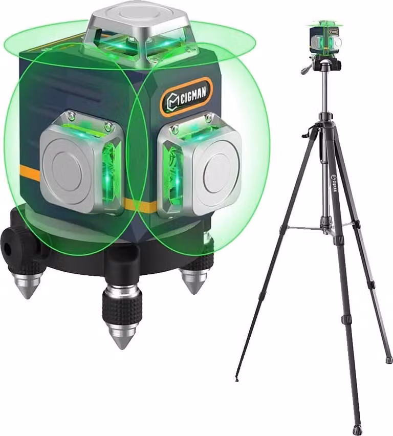 Livella laser, 3 linee a 360°, con telecomando, modello CM-701T