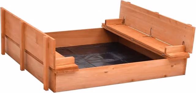 Sabbiera pieghevole in legno di abete marrone L: 95 cm, P: 90 cm, H: 15 cm