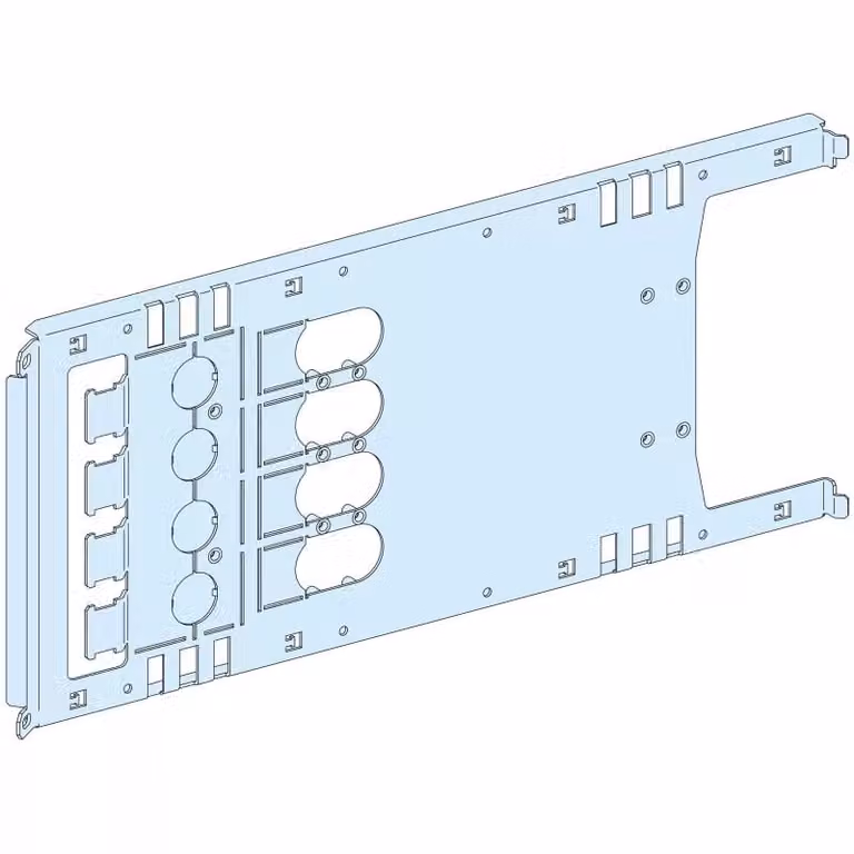 Schneider Electric PrismaSeT-P, piastra di montaggio, ComPacT NSX/NSX Vigi400-630 a 4 poli, connessione a innesto, orizzontale, larghezza = 650 mm, altezza = 5 moduli LVS03454