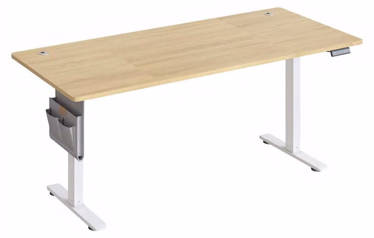 Scrivania regolabile in altezza con funzione di memoria | Finitura in legno di quercia dorato | 180x80x72-120 cm