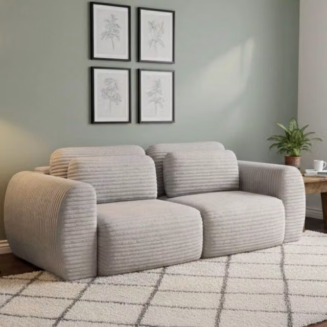 Divano Letto Golgi Bianco con Contenitore e Rivestimento in Tessuto per 2 Persone L: 266 cm, P: 121 cm – 1