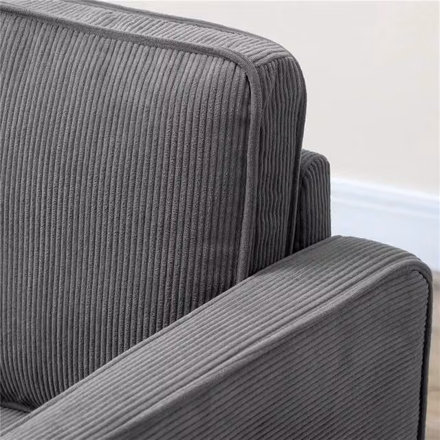 DIVANO 2 POSTI CON SPAZIO CONTENITORE E 2 CUSCINI IN TESSUTO EFFETTO VELLUTO E LEGNO 140X63X79 CM GRIGIO