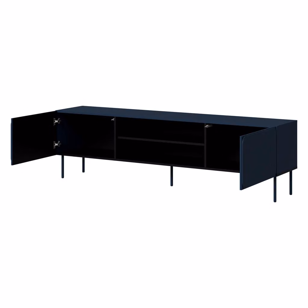 Mobile porta TV Cesara DMORA con un ripiano, blu, L 200 cm x P 42 cm x H 57 cm – 2