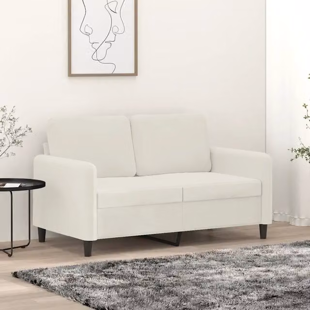 Divano a 2 Posti-Sofa 2 Posti crema 120 cm in Velluto 655335