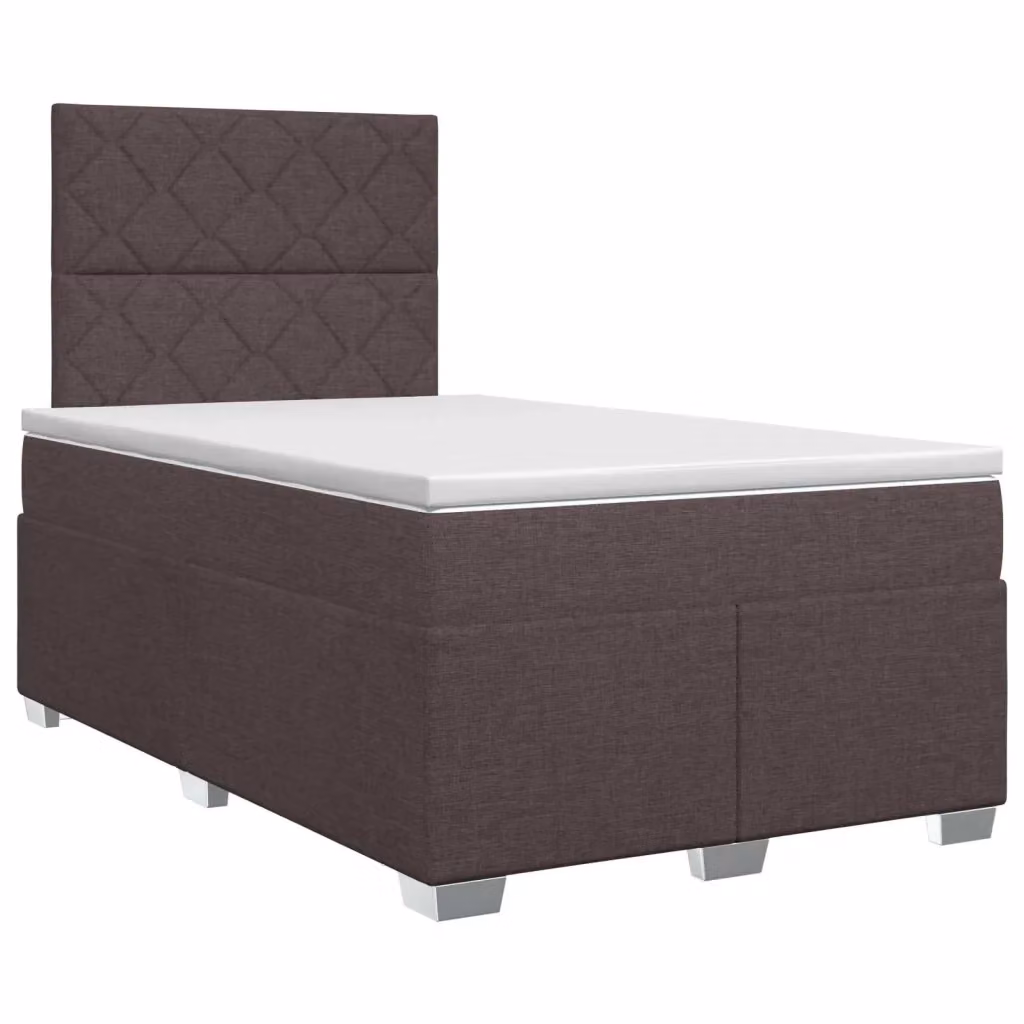 Letto box spring con materasso vidaXL in tessuto marrone e bianco L/P: 120 x 200 cm – 2