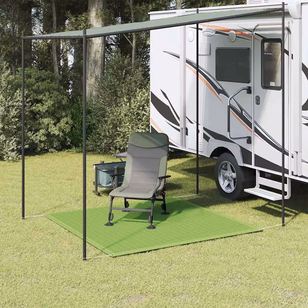 Tappeto da tenda vidaXL verde chiaro in polipropilene resistente ai raggi UV per giardino e terrazza L 250 x L 250 cm