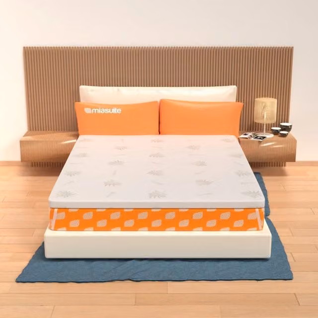 Topper in Memory Foam MIASUITE per materasso, sfoderabile con tessuto Aloe Vera, colore bianco, L/P: 165 x 190 cm, H: 10 cm – 1