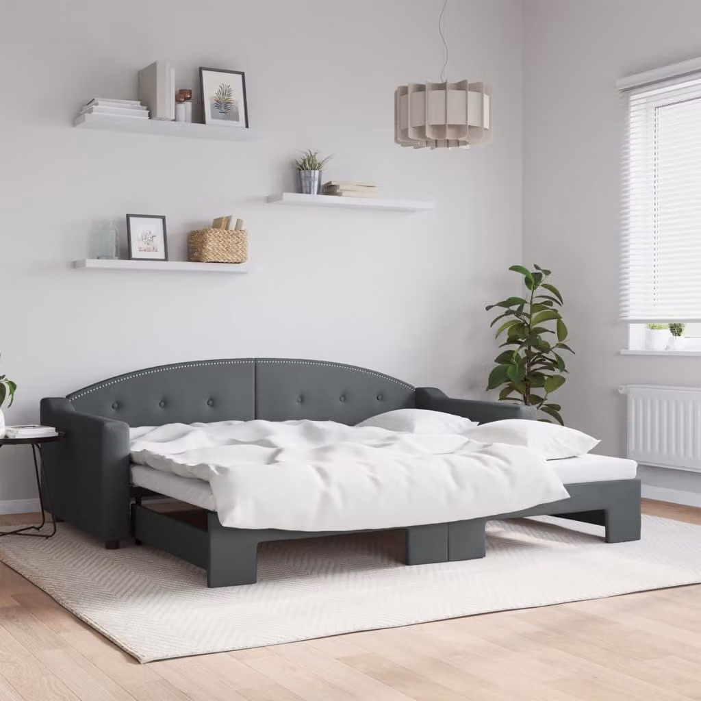 Maison Exclusive - Divano letto estraibile grigio scuro 90x200 cm in tessuto