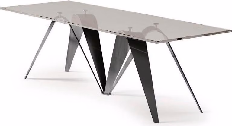 Tisch Esstisch Wohnzimmer Esszimmertisch Edelstahl Glas Möbel Italien Bizzotto