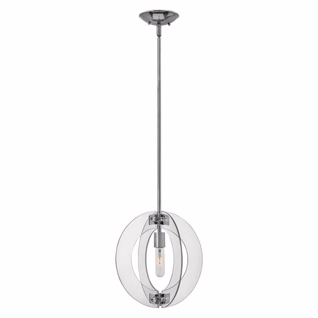Lampada a sospensione Solstice, cromo lucido, 1xE27x100W, metallo, dimensioni: 132,8x33x33 cm, IP20, Hinkley