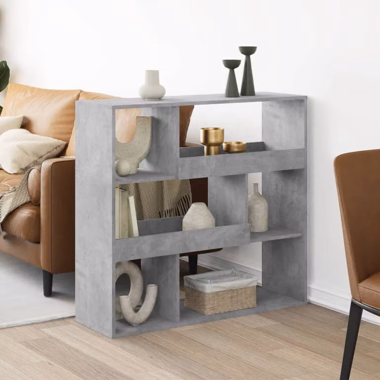 Libreria moderna vidaXL in MDF Grigio Cemento, L 100 cm x P 33 cm x H 94,5 cm