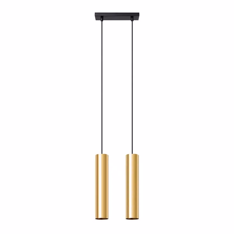 Lampada a sospensione LAGOS 2 oro lucido 2xGU10 10W acciaio 90x6x30cm Sollux Lighting