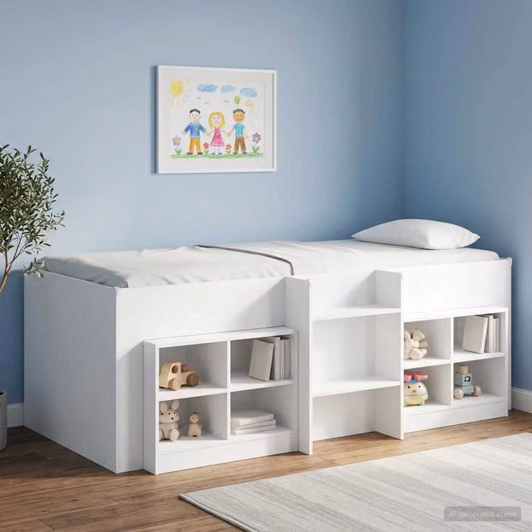 Set di 2 armadietti per letto vidaXL bianchi, L 66 cm x P 33 cm x H 48 cm
