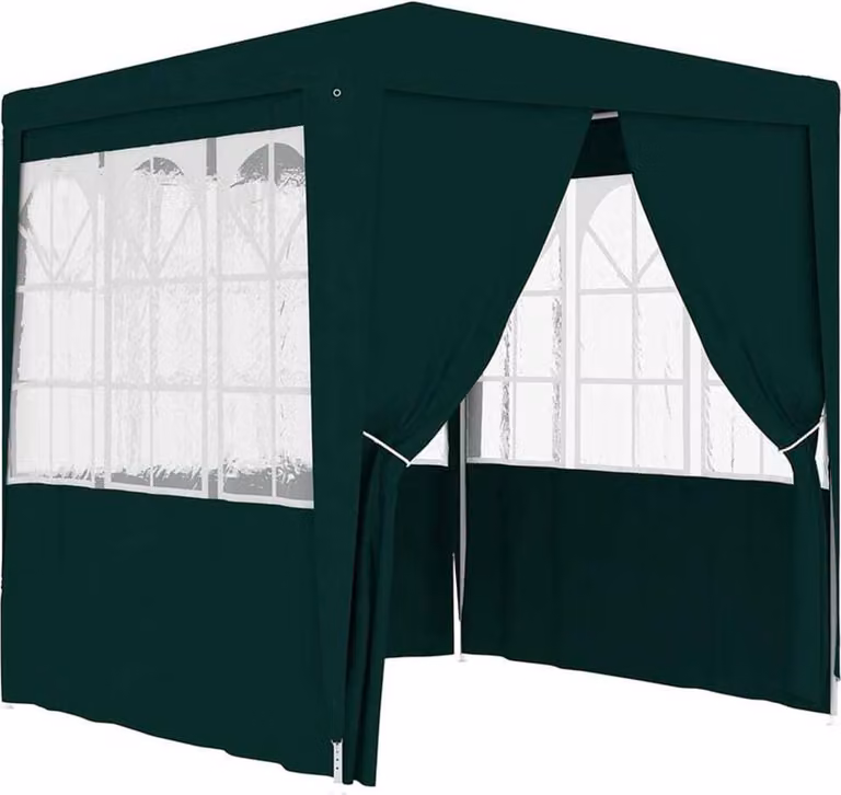 Gazebo Professionale con Pareti 2,5x2,5 m Verde 90 g/m²