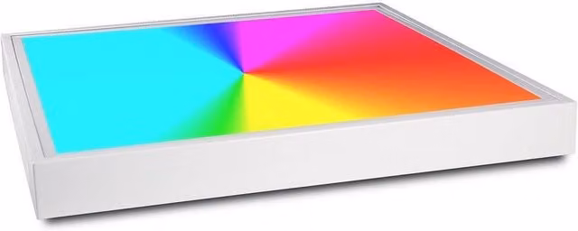 Plafoniera LED Trade Shop RGBW 94W con funzione cromoterapia, luce bianca 4000K e multicolore, L/P: 62 x 62 cm