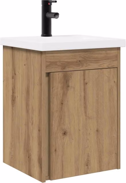 Mobile Bagno | Armadio da bagno con rubinetto Rovere Artigianale 42 x 40 x 74,5 cm