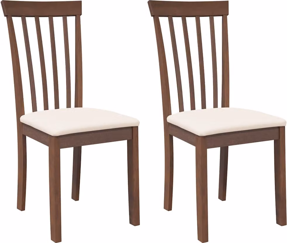 Sedie da Pranzo con Cuscini 2pz Marrone Legno Massello di Hevea