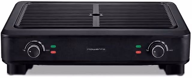 Bistecchiera elettrica Rowenta KG9008 da 2000 W, colore nero, con griglia da 43,2 cm, lavabile in lavastoviglie