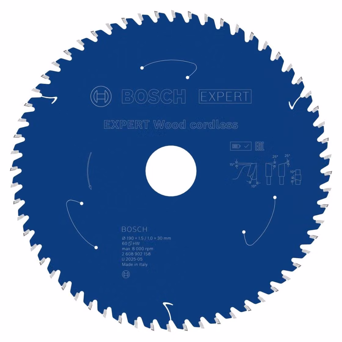 Lama circolare Bosch EXPERT Wood, 190x30 mm, Z60