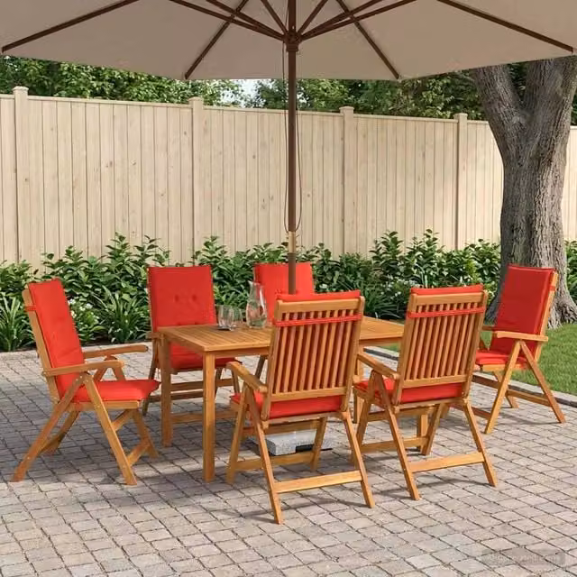 Set da pranzo da giardino 7 pezzi Naturale 3434576