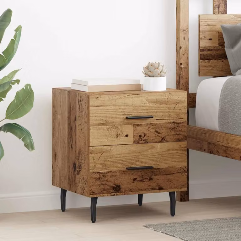 vidaXL Armadio da Notte in Legno Rustico Marrone L: 40 cm, P: 35 cm, H: 47,5 cm
