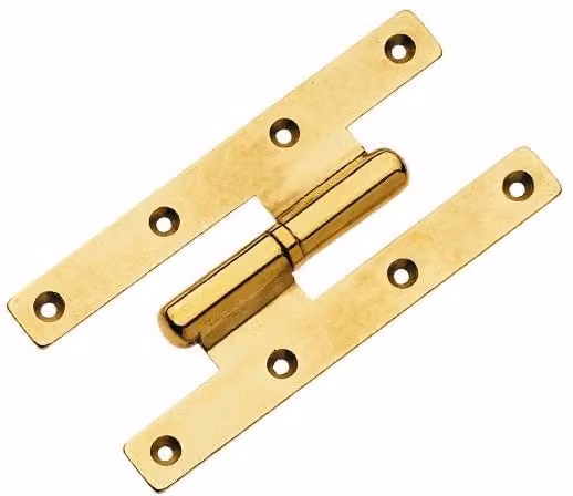 Set di 12 cerniere anuba Morettini in ottone lucido, dimensioni 55 x 100 mm
