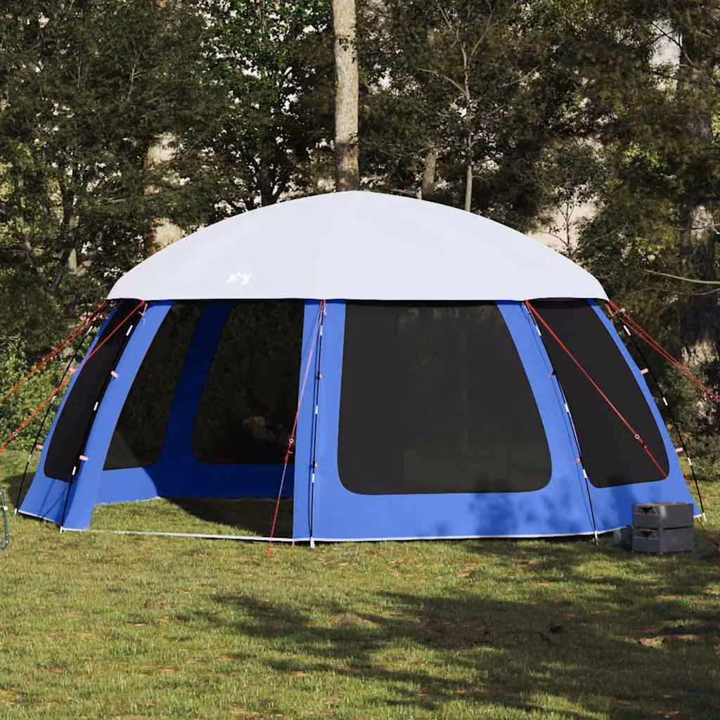 Tenda da piscina vidaXL con patta rimovibile e pareti in rete, blu, L/P: 510 x 510 cm