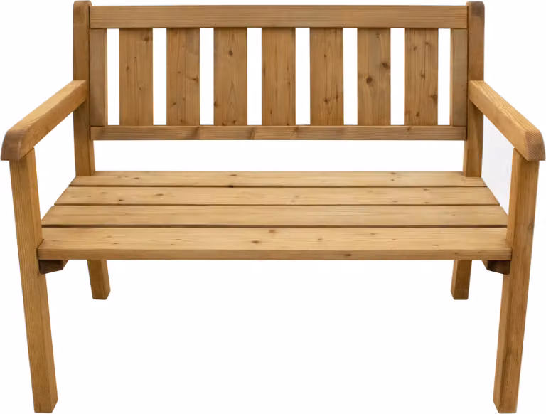 AXI - Charlotte | Panca da giardino in legno 110 cm - Marrone | Panca da esterno 2 posti, legno di abete rosso | Panca da giardino - Schienale alto - Seduta confortevole