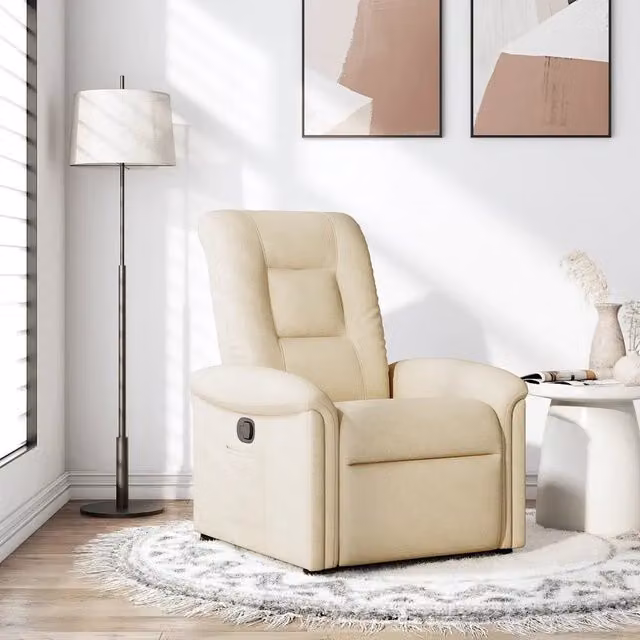 Divano Sedia-Poltrona Reclinabile in Tessuto Crema 667918