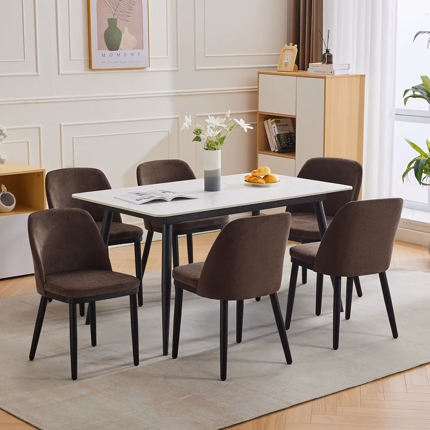 Set di 6 sedie da pranzo - Sedie, sedie da cucina, sedie da sala da pranzo, sedie per il pranzo - Design moderno - Cuscini imbottiti