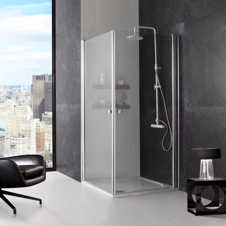Porte box doccia angolare apertura a battente 80x80 cm | Cristal