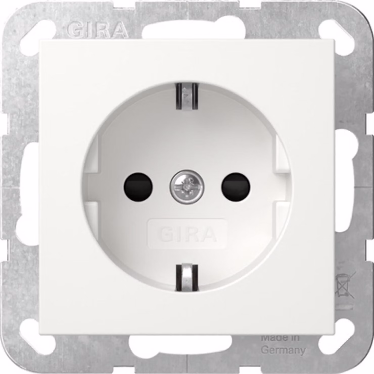 GIRA 445327 Presa a modulo System 55 con protezione tattile avanzata bianco puro seta opaco