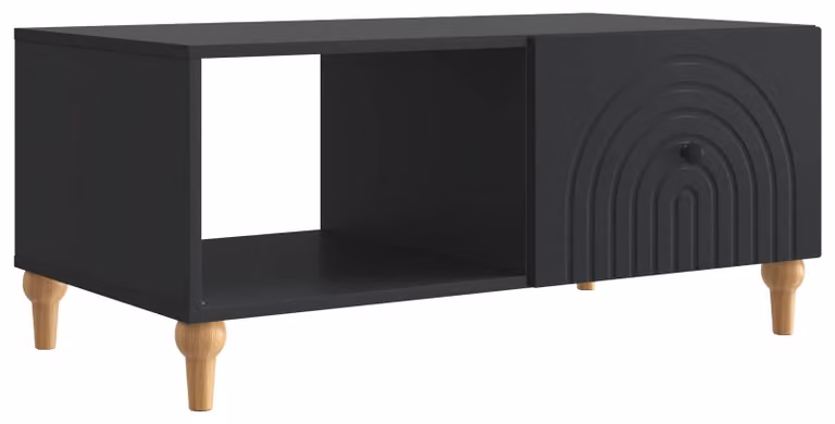Tavolino da salotto Nero 90 x 50 x 40 cm Legno ingegnerizzato