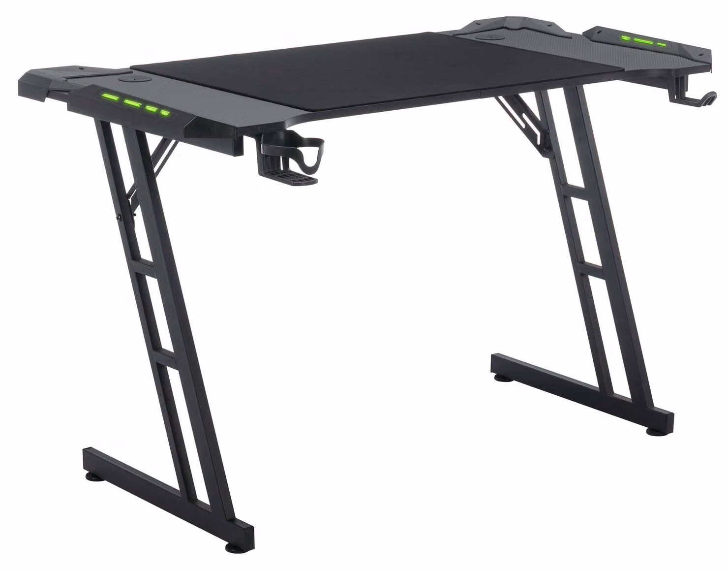Scrivania da gioco – Regolabile in altezza – Larghezza 140 cm – Piano in fibra di carbonio – Illuminazione LED