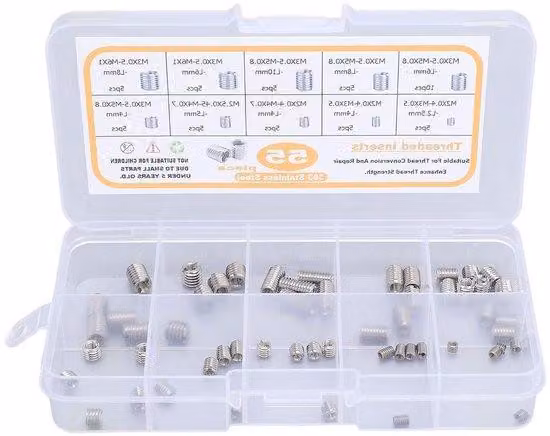 Set di inserti filettati M2-M3 per riparazioni su metalli sottili
