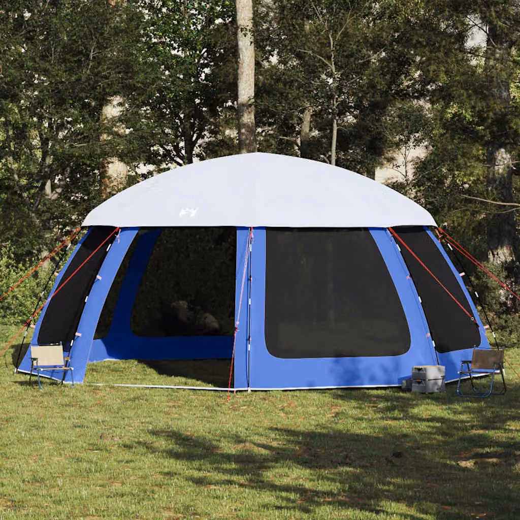 Tenda da piscina a cupola vidaXL blu con pareti in rete e copertura rimovibile L: 612 cm, P: 612 cm, H: 285 cm