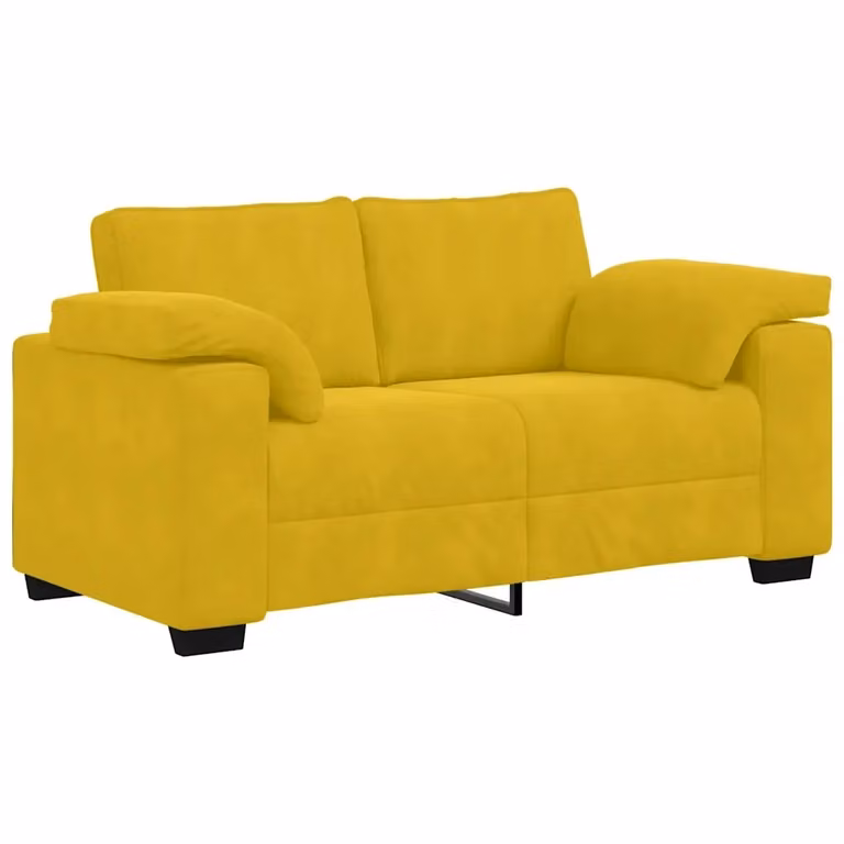 Divanetto moderno vidaXL in velluto giallo con cuscini inclusi L: 160 cm, P: 77 cm, H: 82 cm