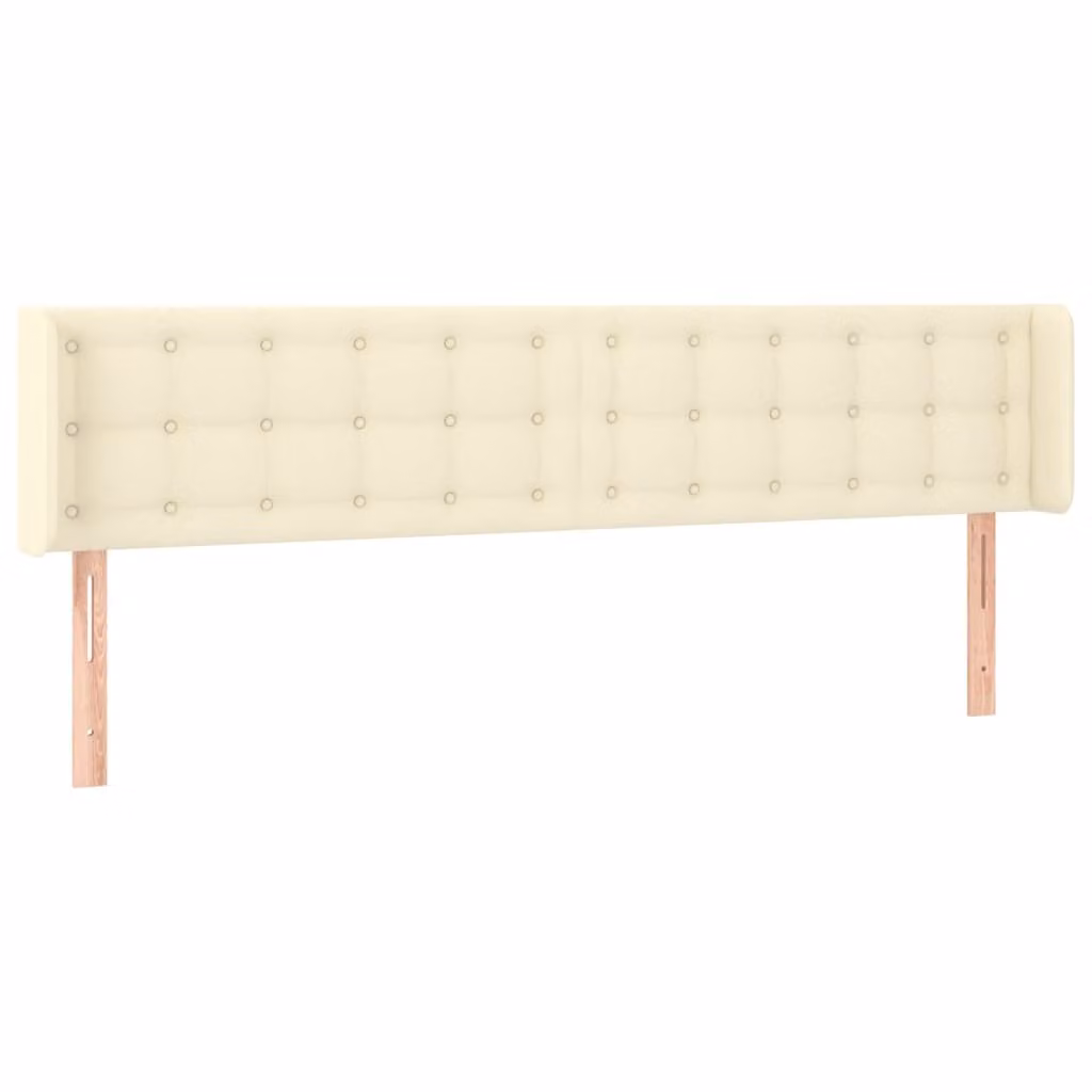 Testiera ad Orecchio Crema 203x16x78/88 cm in Pelle finta
