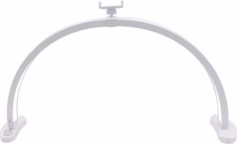 Lampada da scrivania a mezzaluna con supporto per telefono, 28 pollici, 40 W, luce LED Arch Tech per saloni di bellezza, 3 temperature di colore, bianco, spina UE