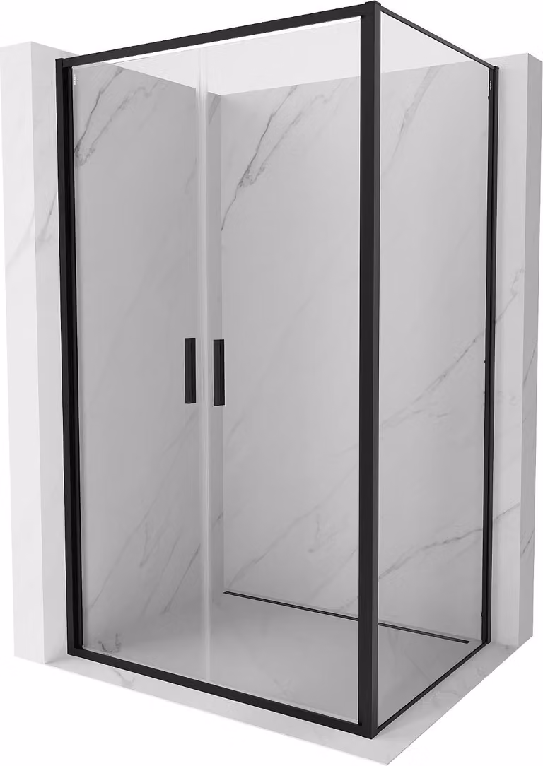 Mexen Exo cabina doccia apribile 80 x 75 cm, trasparente, nera - 814-080-075-70-00