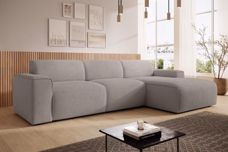 AX LIVING Divano Divano a L Didim mini Beige 310 cm di larghezza, elegante R