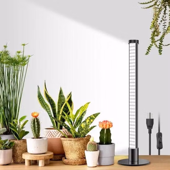 Lampada LED per piante a tutta la gamma spettrale da 20 W, luce da coltivazione 6000 K con 3 modalità di montaggio e base rotonda antiscivolo, Altezza: 42 cm