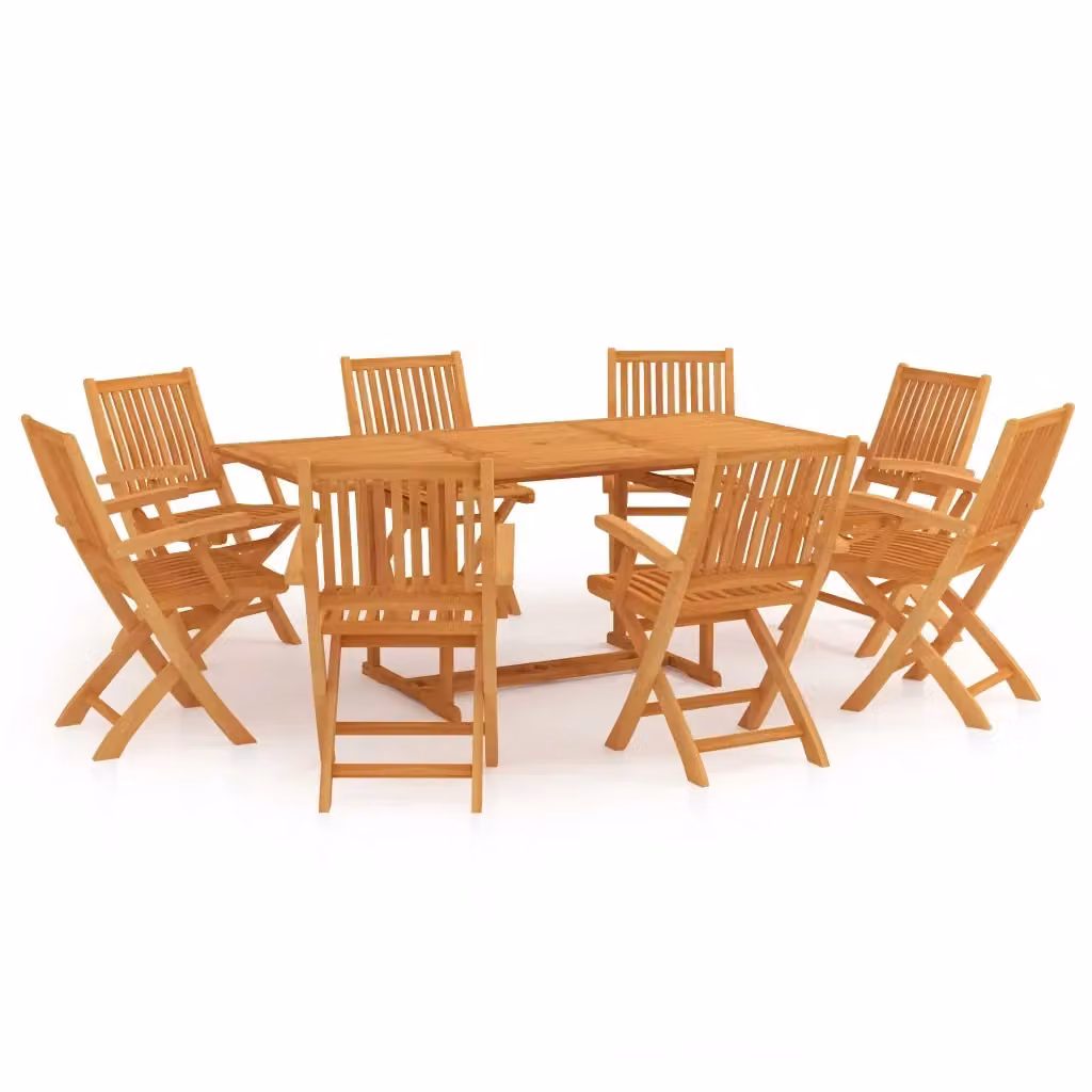 Set da pranzo da giardino vidaXL in legno di teak marrone, 9 pezzi – 2