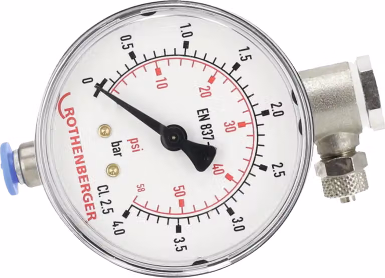 Manometro Di Ricambio Rothenberger R1/4" Per Test Universale Della Linea Del Gas - 61012