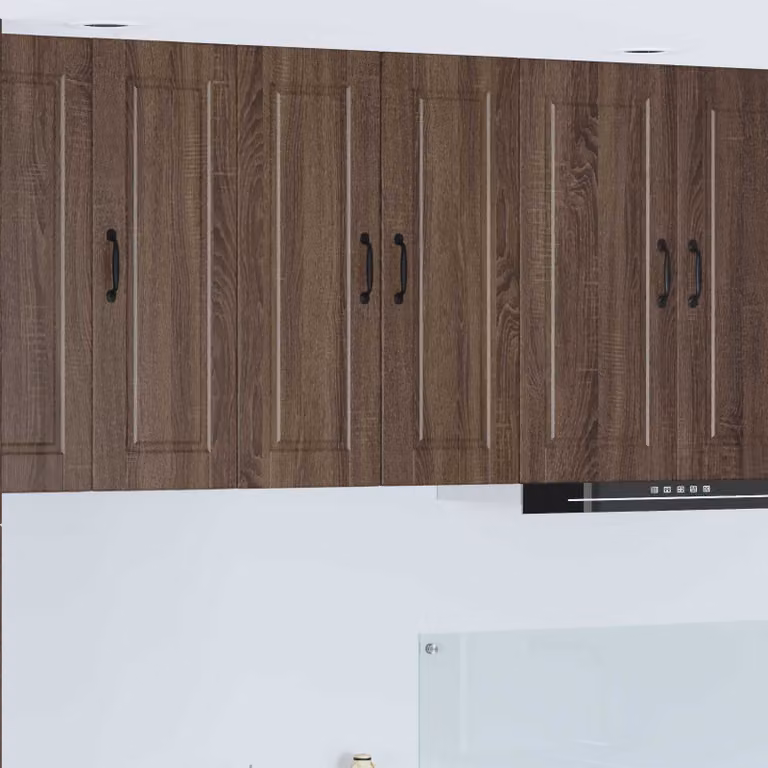 Armadietto a muro moderno vidaXL PORTO in rovere marrone con ante a battente, L: 60 cm, P: 31 cm, H: 80 cm