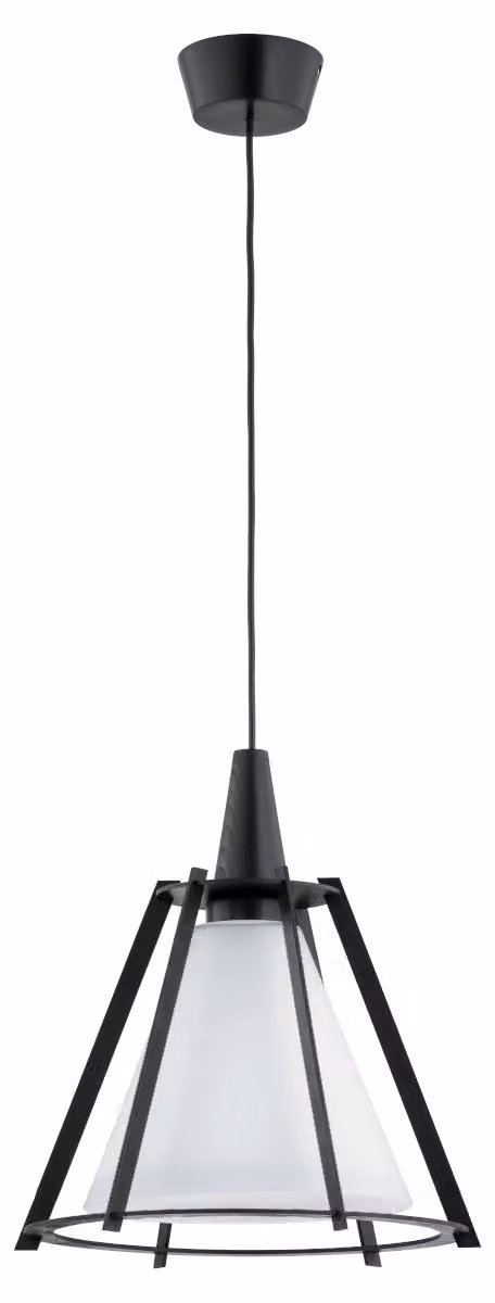 Lampada a sospensione POMONA bianco e nero 1xE27x15W in metallo, dimensioni: 95x33x33 cm, IP20, Alfa