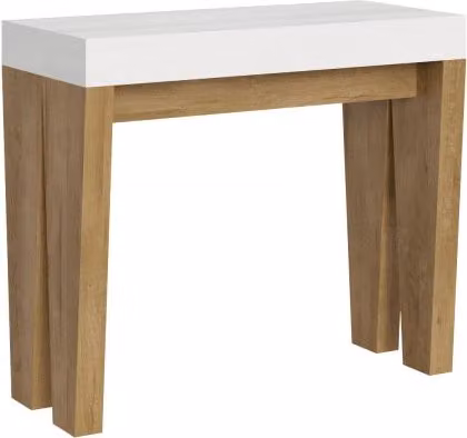 Consolle allungabile 90x40/196 cm Spimbo Mix Small piano Bianco Frassino - Bianco Frassino/Quercia Natura