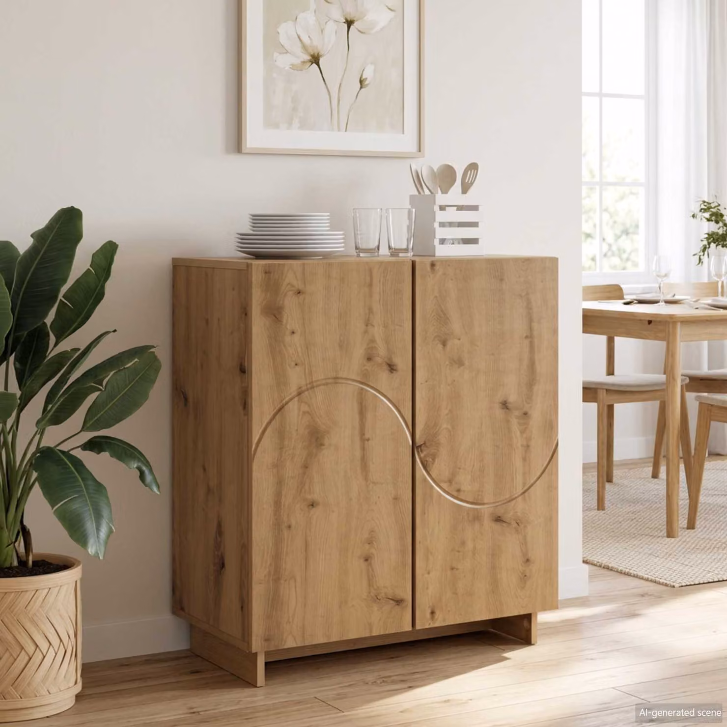 Credenza moderna in legno di rovere color marrone vidaXL L 67 x P 34,5 x H 75 cm