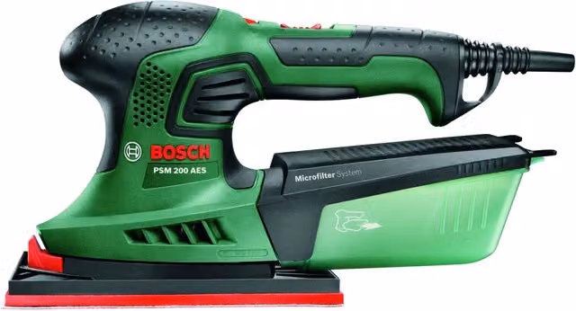 Levigatrice palmare Bosch PSM 200 AES da 200 W verde con accessori